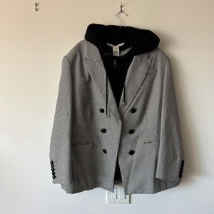 Veronica Beard Black and White Houndstooth Print Blazer with Dickie size 24